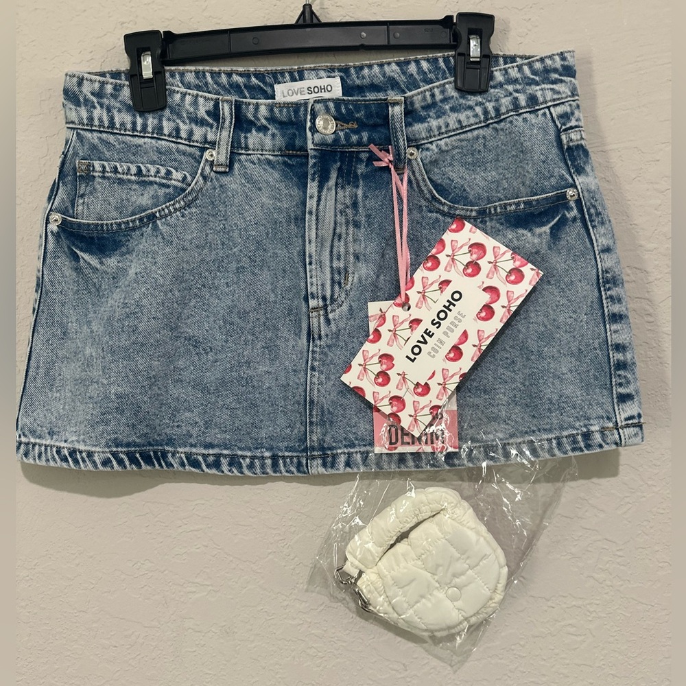 Blue Denim Mini Skirt